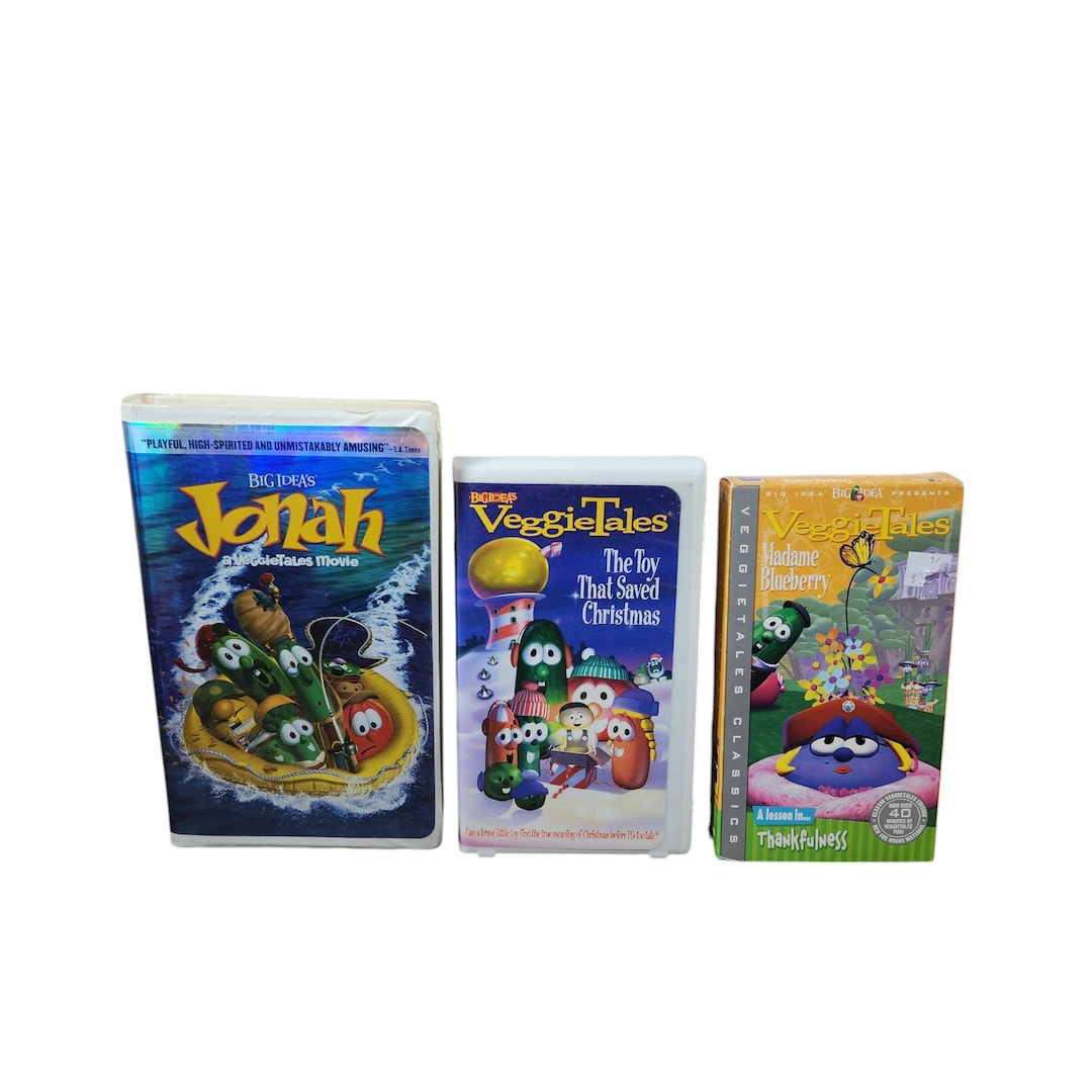 veggie-tales-vhs-videos-movies-set-bundle-lot-of-3-vintage-holiday