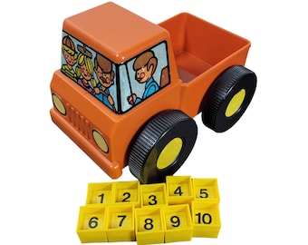 Tupperware Toys Street Sweeper Family Pick-Em-Up Truck 9" Orange 1970s sb2