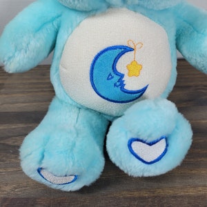 Peluche bleue ours au coucher, étoile de la lune, 2003 : pieds, coeur, sb3 image 3