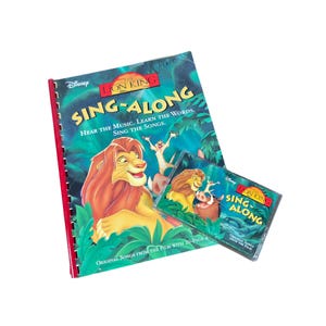 Lion King Sing-A-Long Vintage Paperback Picture book and Cassette Tape Set