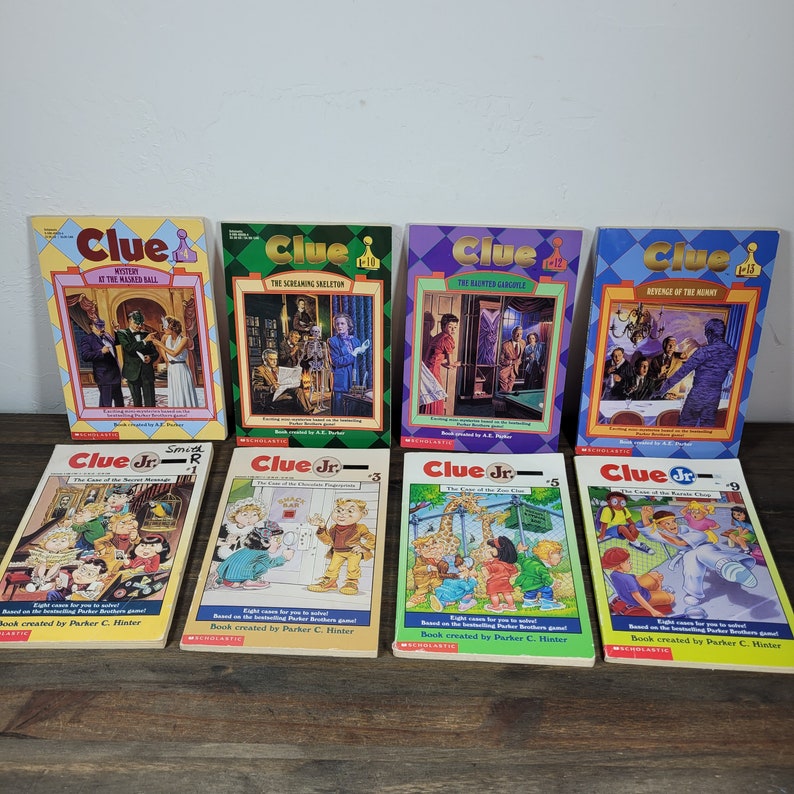 CLUE and CLUE JR Build a Book Lot Choose Titles Mystery Novels by A.E ...