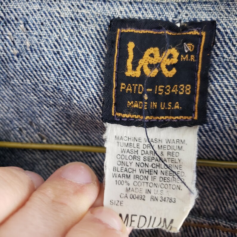 Lee Embellished Acid Wash Denim Trucker Jacket M