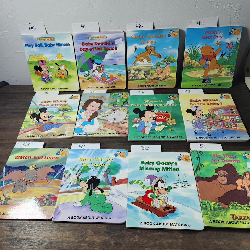 DISNEY BABIES Baby's First Golden Board Softcover Build a Book Lot ...