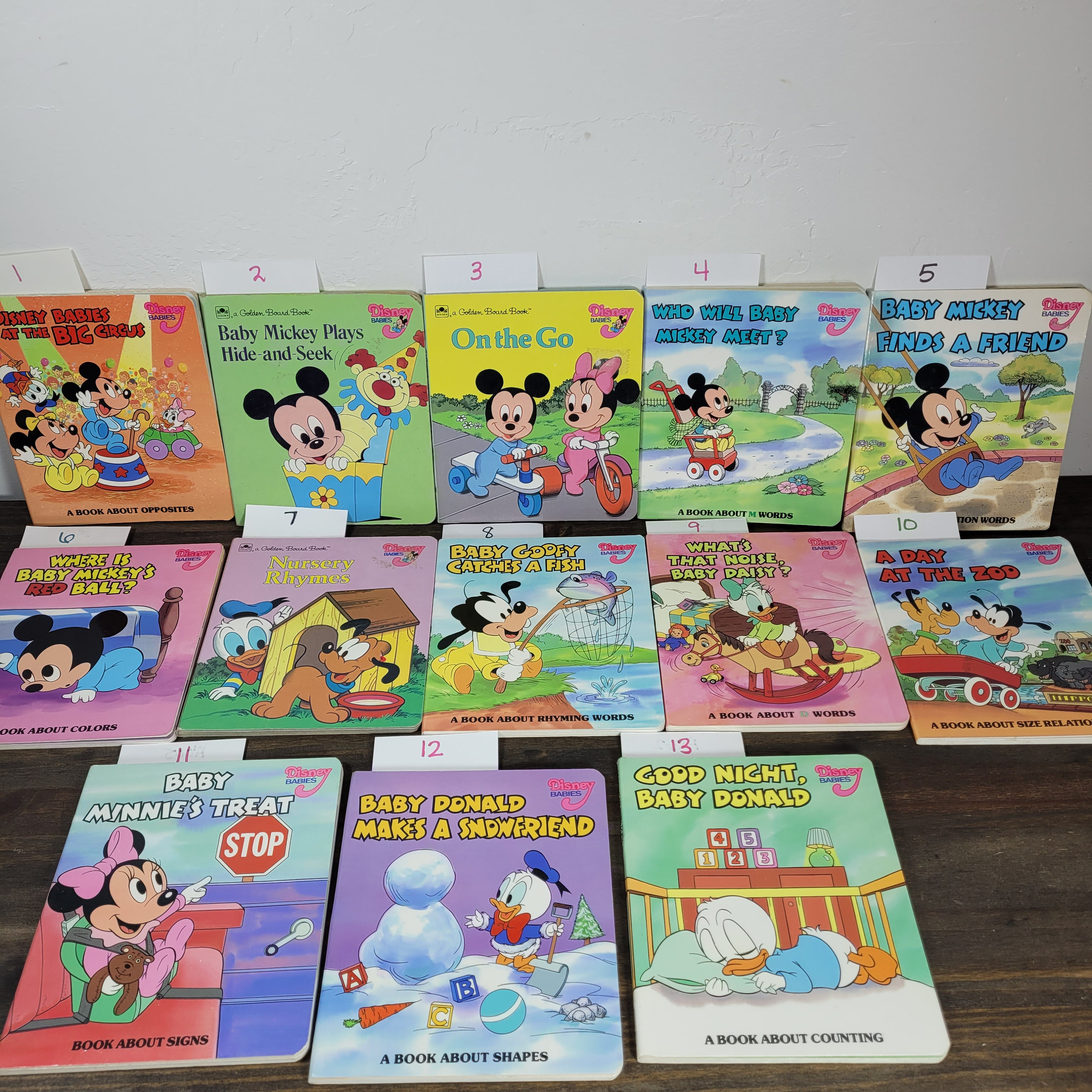 DISNEY BABIES Baby's First Golden Board Softcover Build a Book Lot