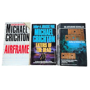 Airframe Eaters of Dead di Michael Crichton, edizione tascabile vintage, lotto di 3 libri L3774