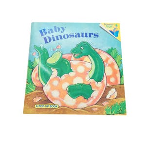 Libro Pop con illustrazioni di Baby Dinosaurs, copertina flessibile vintage P2274