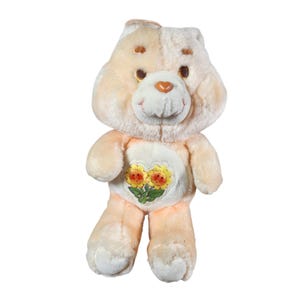 Care Bears Friend Bear Vintage 11&quot; Plush Tan Kenner American Greetings 1983 80s girl toys b6
