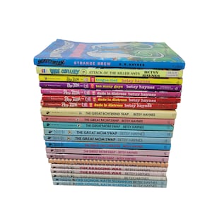 BETSY HAYNES Crea un lotto di libri Scegli i titoli I cinque favolosi Taffy Sinclair Chiarimenti Mamma Papà Scambio Ragazzi Parlare Libri in brossura Vintage