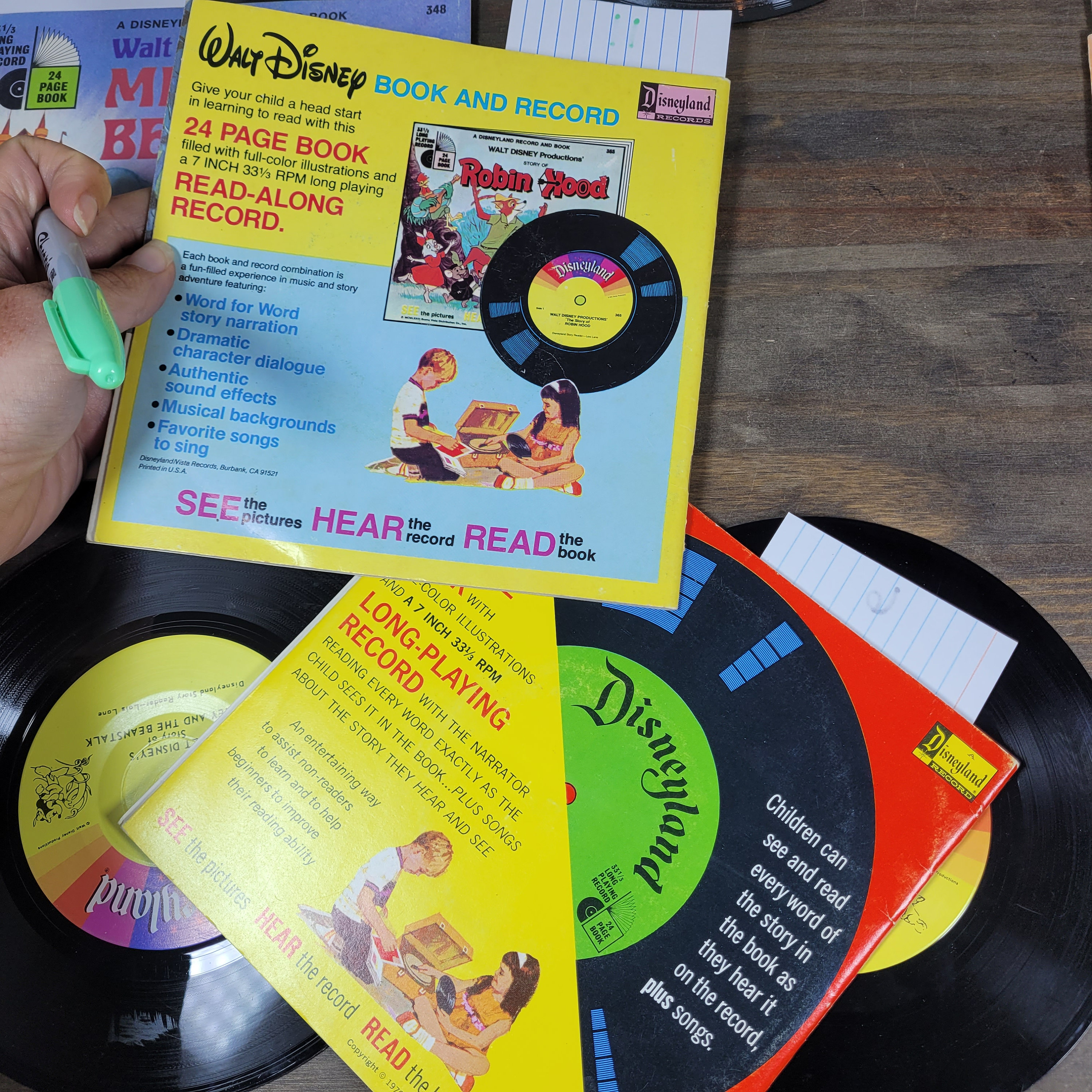 DISNEY BOOK and Vinyl RECORD Read Along Sets Build a Book Lot