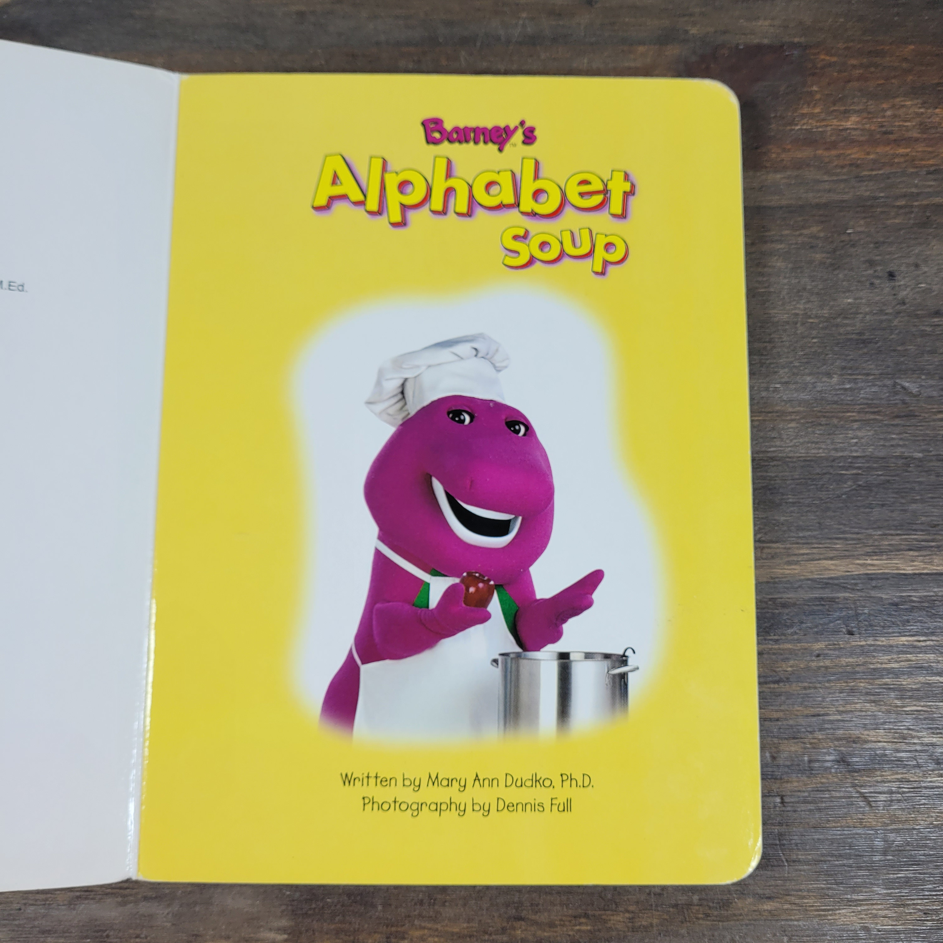 Barney Alphabet Soup Board Book 90s Vintage P815 Etsy