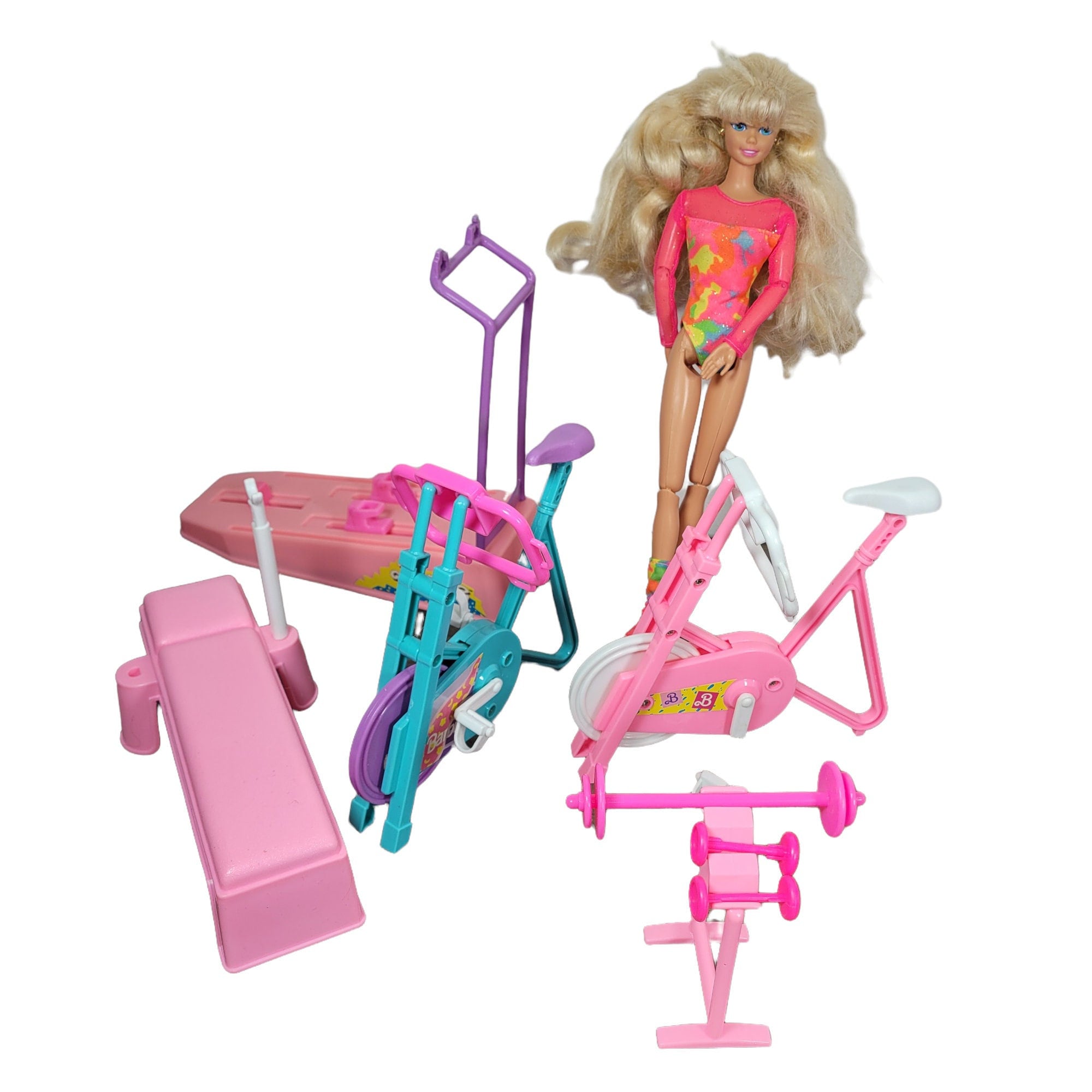 Barbie Workout Center Fitness Gym Play Set With Doll 1984 Mattel Vintage B6  