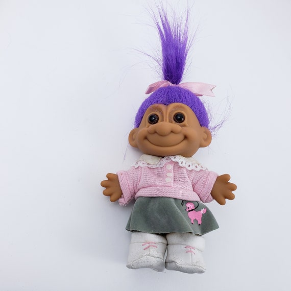 Troll Doll 5 Poodle 50 S Skirt Purple Hair Toy Russ Etsy
