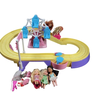Barbie Kelly Kiddie Amusement Park Roller Coaster Play Set and 4 Dolls Etsy