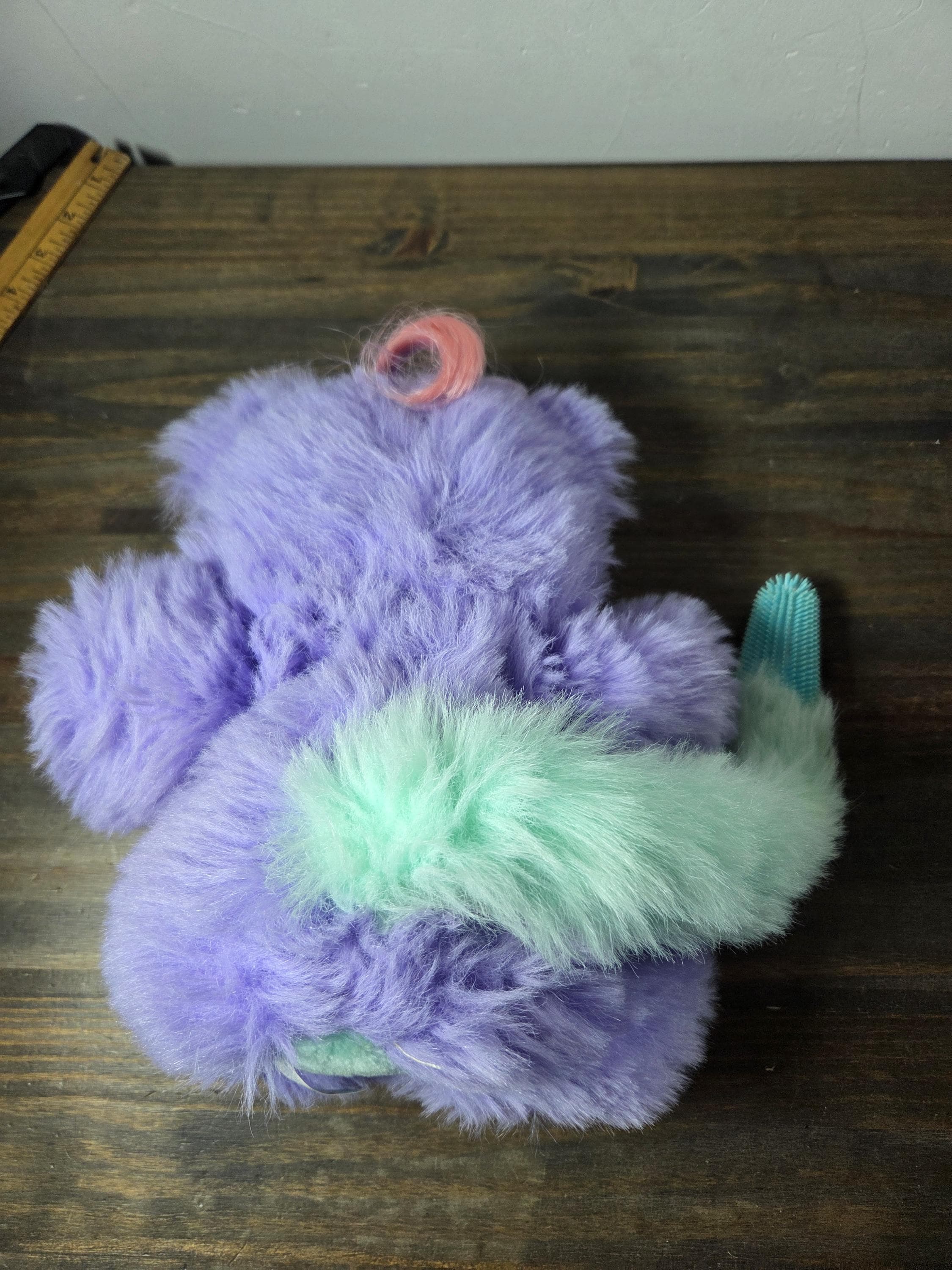 Brush A Loves Plush Bear Mirror Purple Pink Amtoy 1987 Vintage Sb2