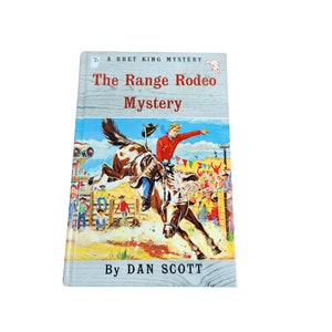 The Range Rodeo Mystery di Dan Scott 1960 Brer King Mystery Western copertina rigida Brown Endpapers 4191