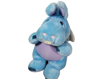 Wuzzles Hasbro Softies Hoppopotamus Hippo Rabbit Blue 12" Vintage 1984 B6