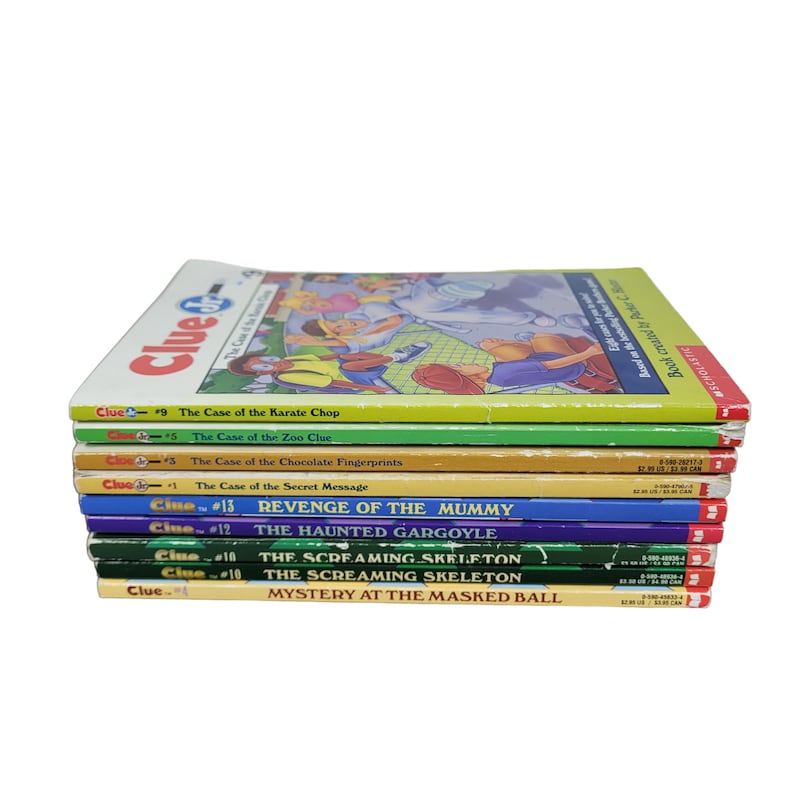 CLUE and CLUE JR Build a Book Lot Choose Titles Mystery Novels by A.E ...