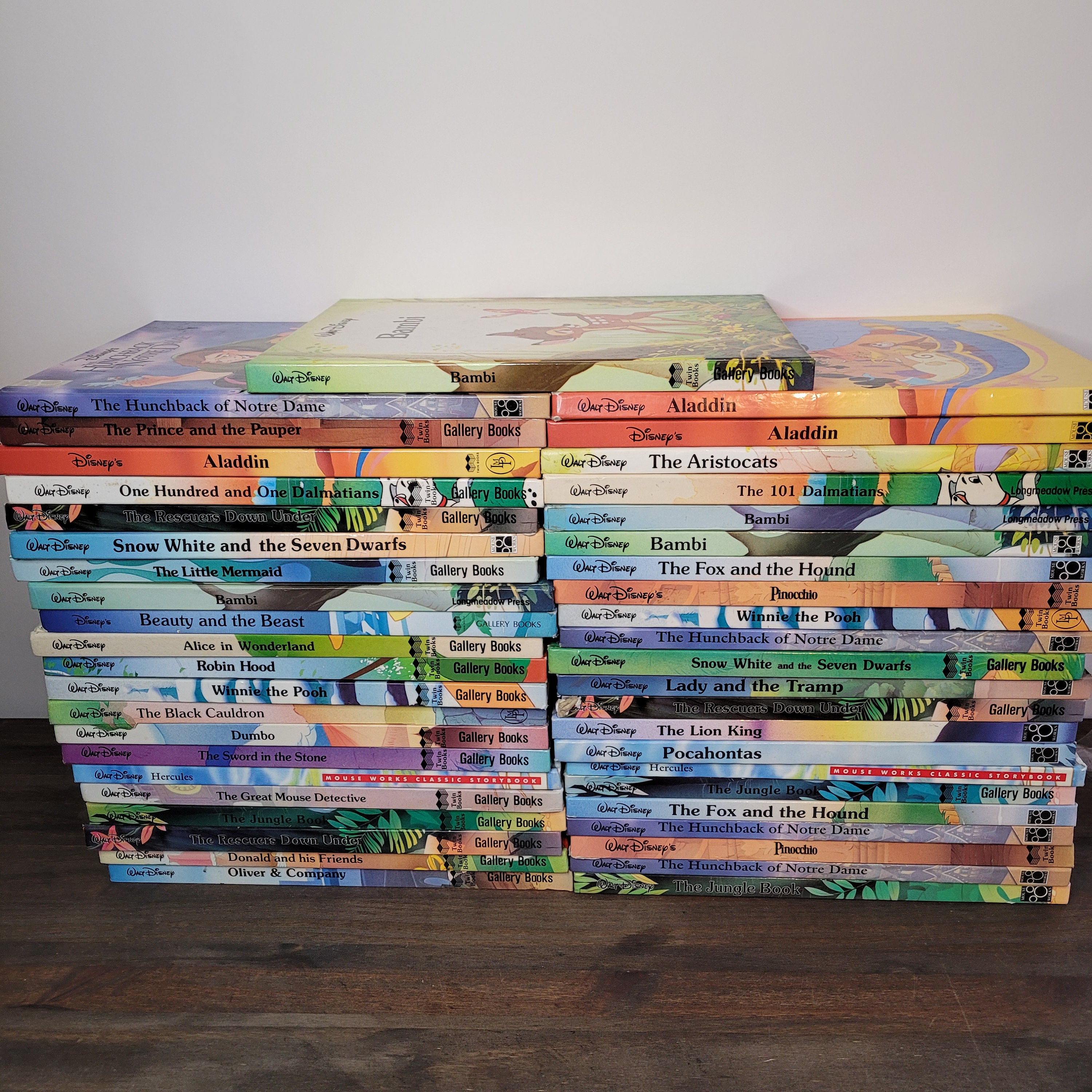 DISNEY GALLERY TWIN and Mouseworks Books Build A Book Lot