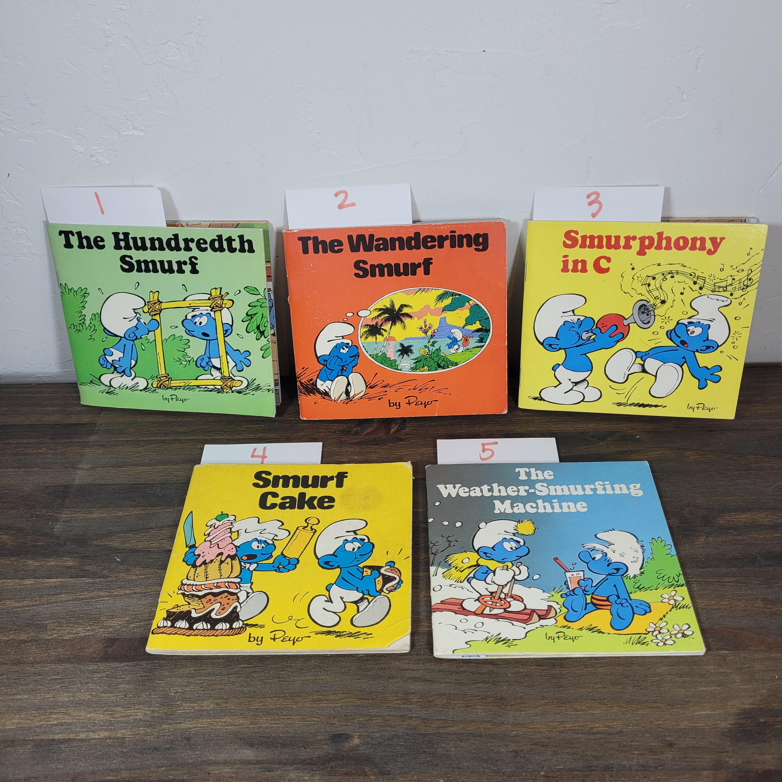 Smurfs Mini Storybook: Peyo: Wather-Smurfing Machine/Cake/In Air/Fake Smurf  lot