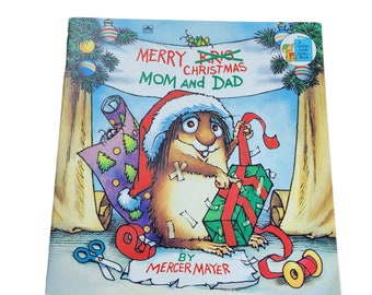 Merry Christmas Mom And Dad by Mercer Mayer Little Critter VINTAGE 1990 P1159