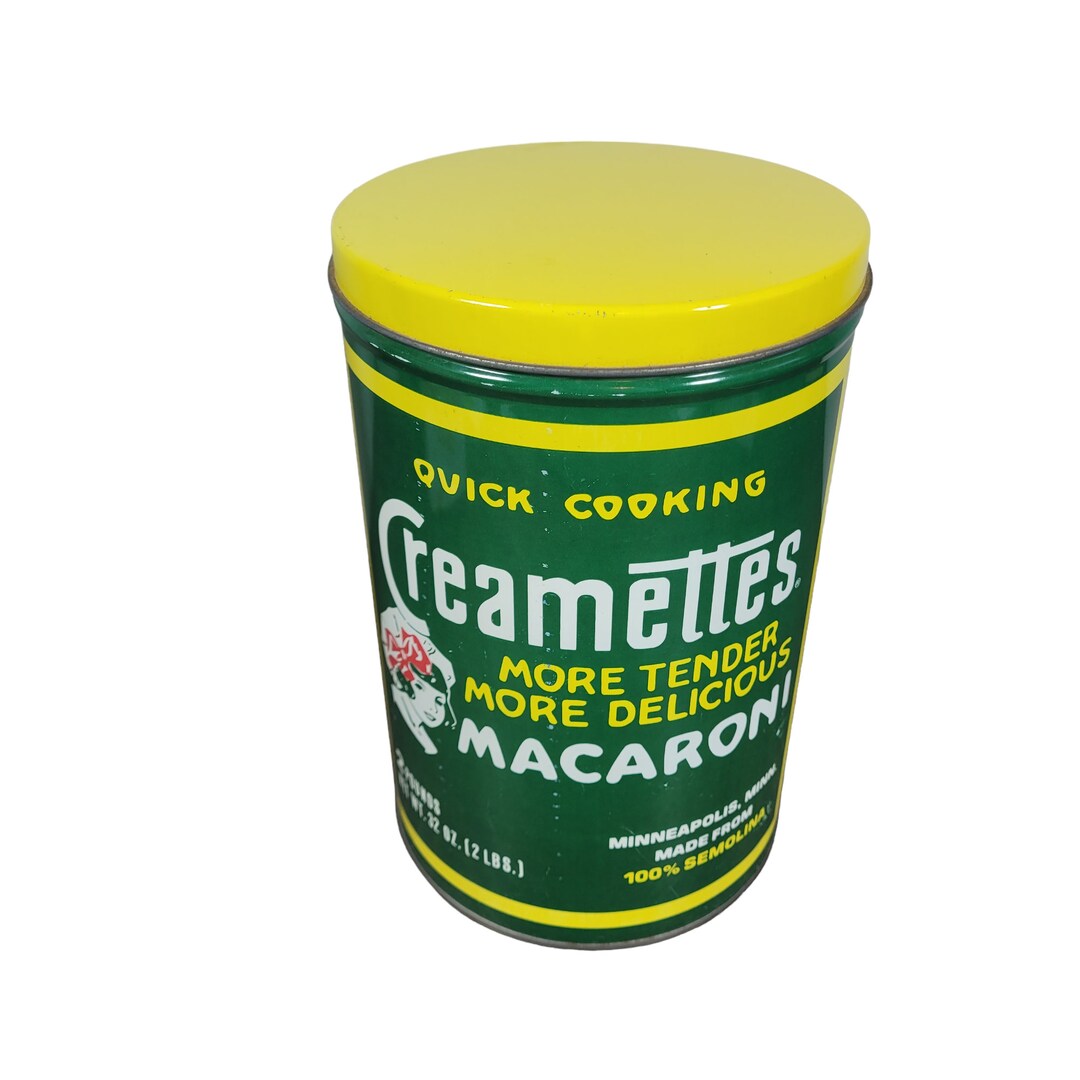 Creamettes Macaroni Noodles Tin Advertizing Canister Container Etsy