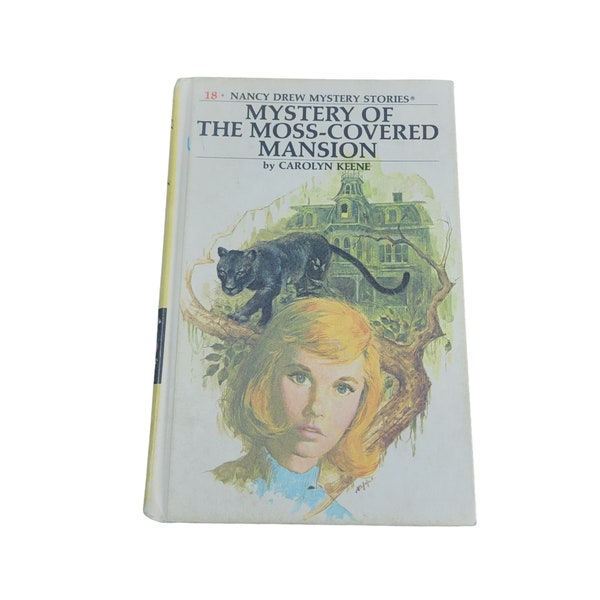 NANCY DREW Cameo Portrait Hardcover Book  Mystery of the Moss Covered Mansion Grosset and Dunlap #18 3678