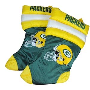Packers Christmas Stocking Puffy Green Bay Russ NFL Vintage Set of 2 1992 sb4