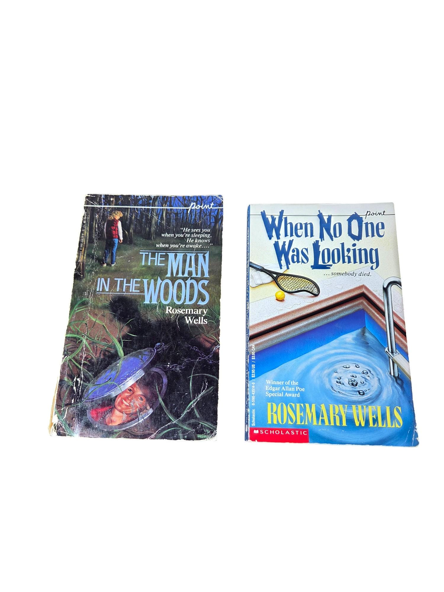 The Man in the Woods When No One Was Looking by Rosemary Wells Point Horror Paperback Book Vintage Bundle Lot of 2 L3168