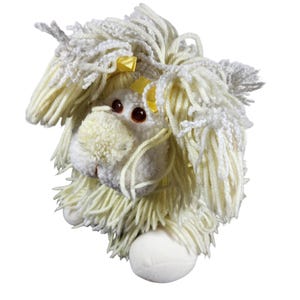 Fluppy Dog Yellow and White Yarn Silly Flup Plush 1986 Kenner Vintage b5