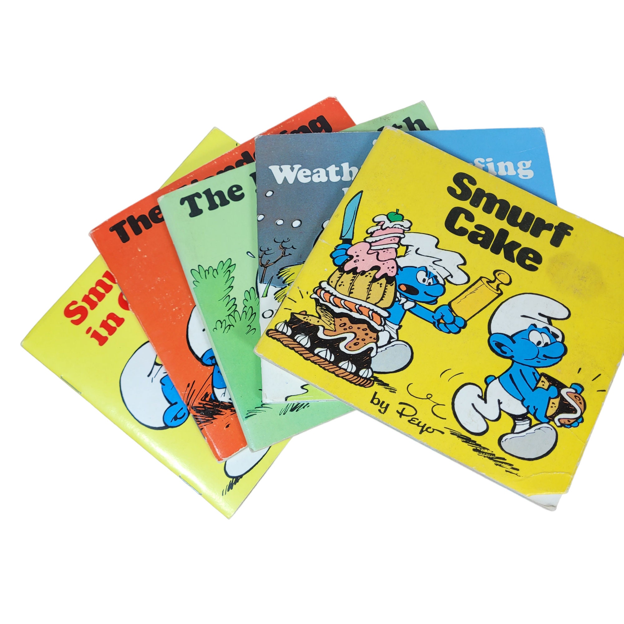 3 Older SMURFS BOOKS COMICS Hardbound and Softbound Smurf Soup