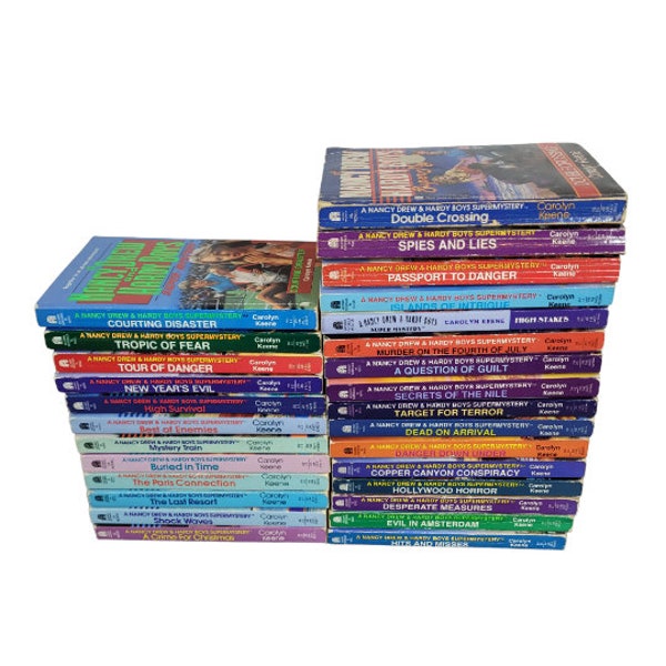 NANCY DREW and Hardy Boys Super Mystery Build a Book Lot Choose Titles Chapter Books Paperback 1989 by Carolyn Keene Archway Paperbacks