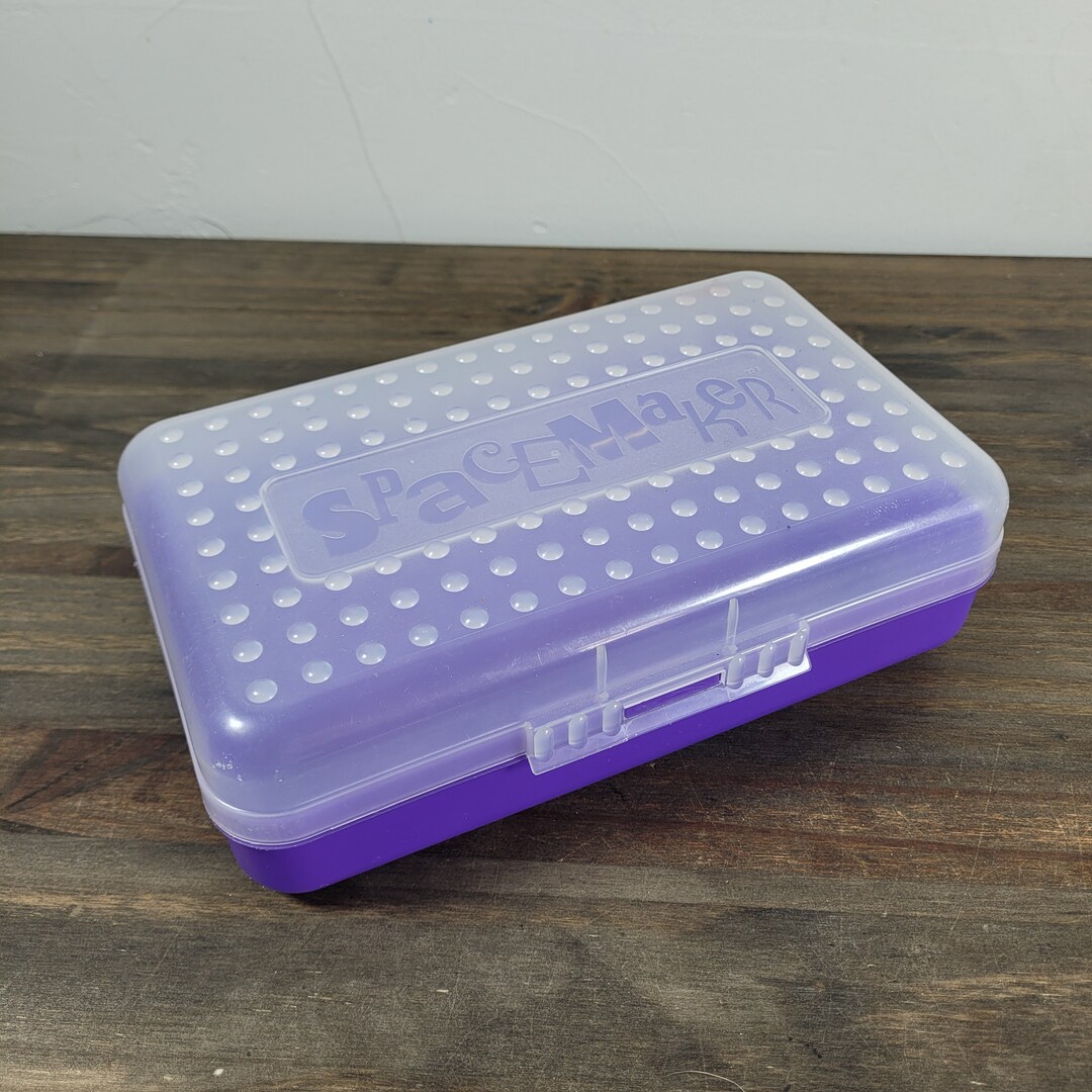 Spacemaker Art Craft Supply Box Organizer Storage Purple Clear Etsy