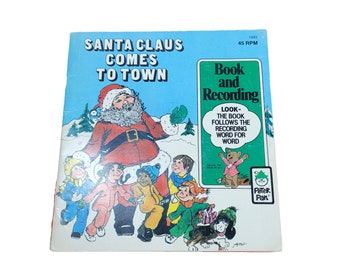 Santa Claus Comes To Town Book And Record NO RECORD Peter Pan Paperback P1151