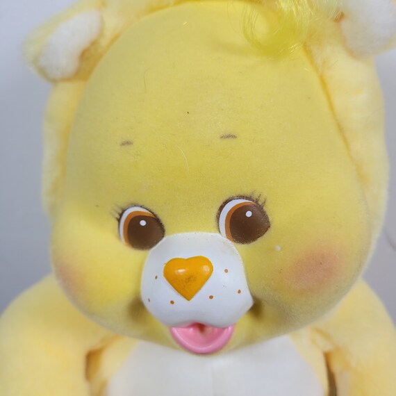 Care Bears Cubs 1986 Kenner Funshine Yellow Cub Bear Green Flocked
