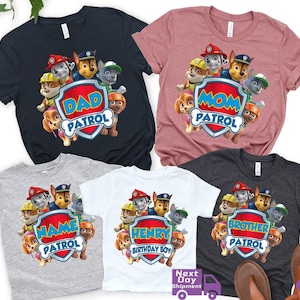 Maglietta Con Cappuccio Paw Patrol Per Famiglia – Cosplay Ryder, Chase, Skye – Taglie Da 2T A 2XL - 3