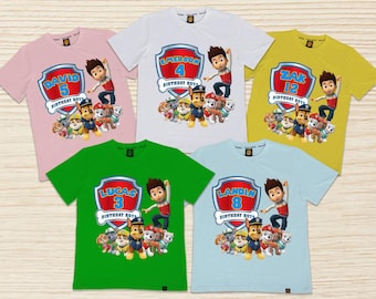 Patrol Birthday, Family Patrol Shirt, Paw Birthday Party, Cartoon Shirt, Birthday Family Matching Shirt, Personalized Patrol Birthday Shirts