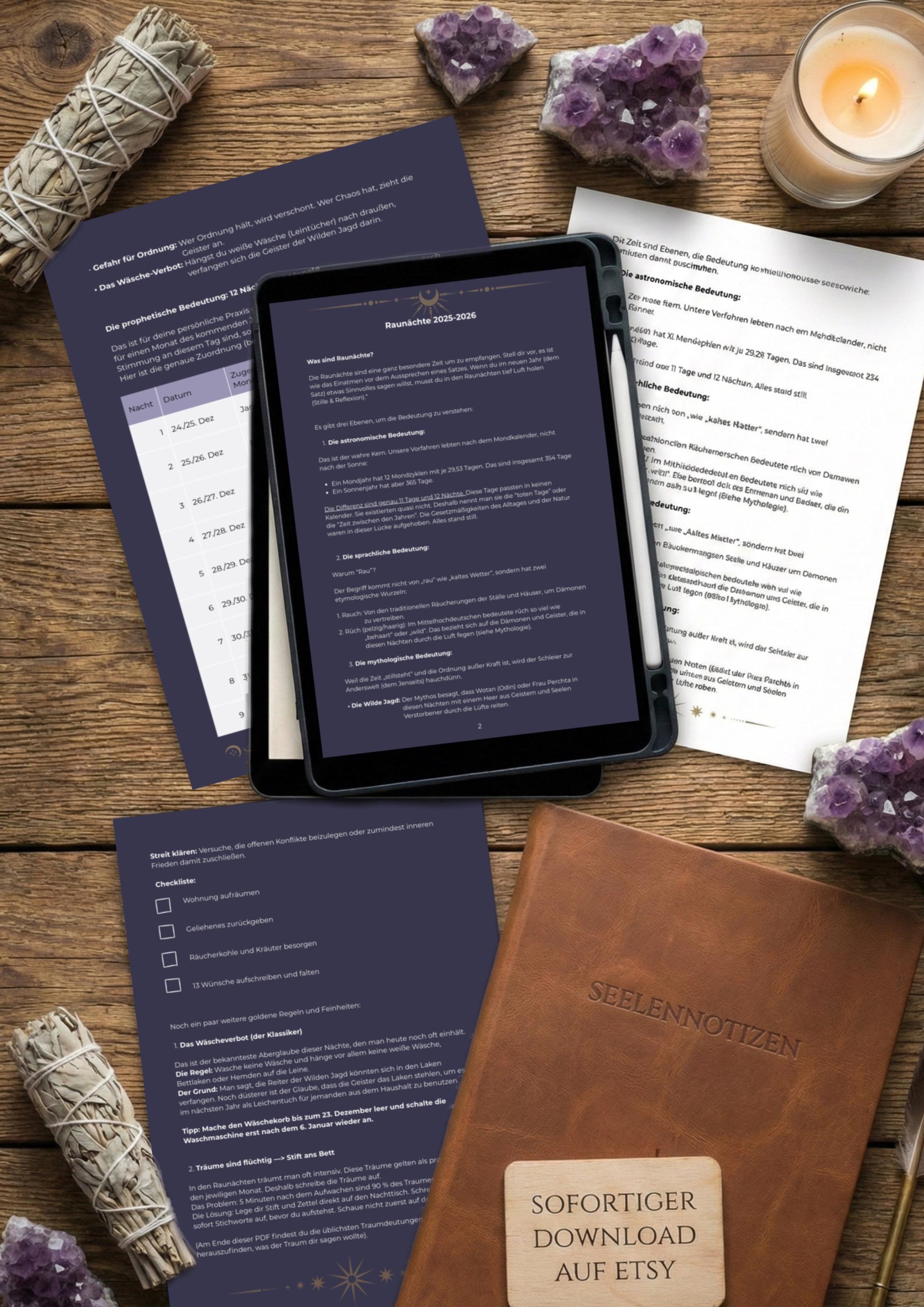 Raunächte 2025 Workbook & Ritual Guide PDF | Rauhnächte Begleiter zum ...