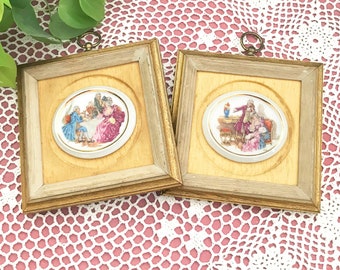 Vintage Sungott Art Studios Hand Enameled Portraits on Porcelain