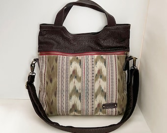 Pistil Call Me tote shoulder bag crossbody bag in Sahara ikat Southwestern pattern fold-over tote