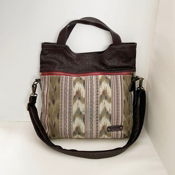 Pistil Call Me tote shoulder bag crossbody bag in Sahara ikat Southwestern pattern fold-over tote