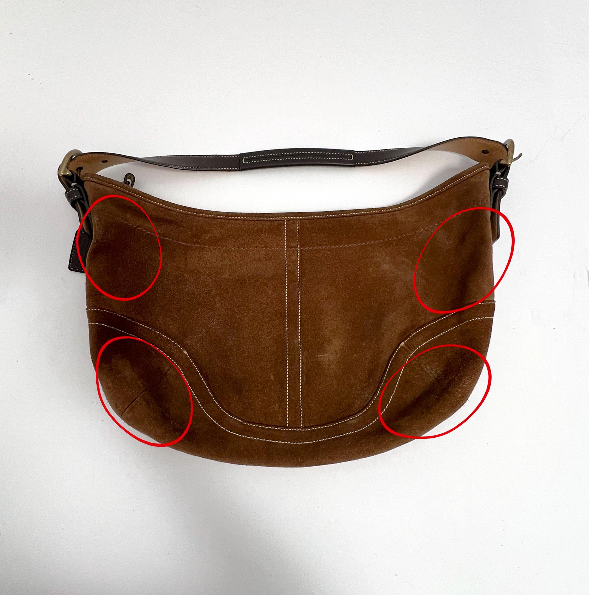 Vintage Coach Brown Suede Hobo Crescent Shoulder Bag Slouchy Coach