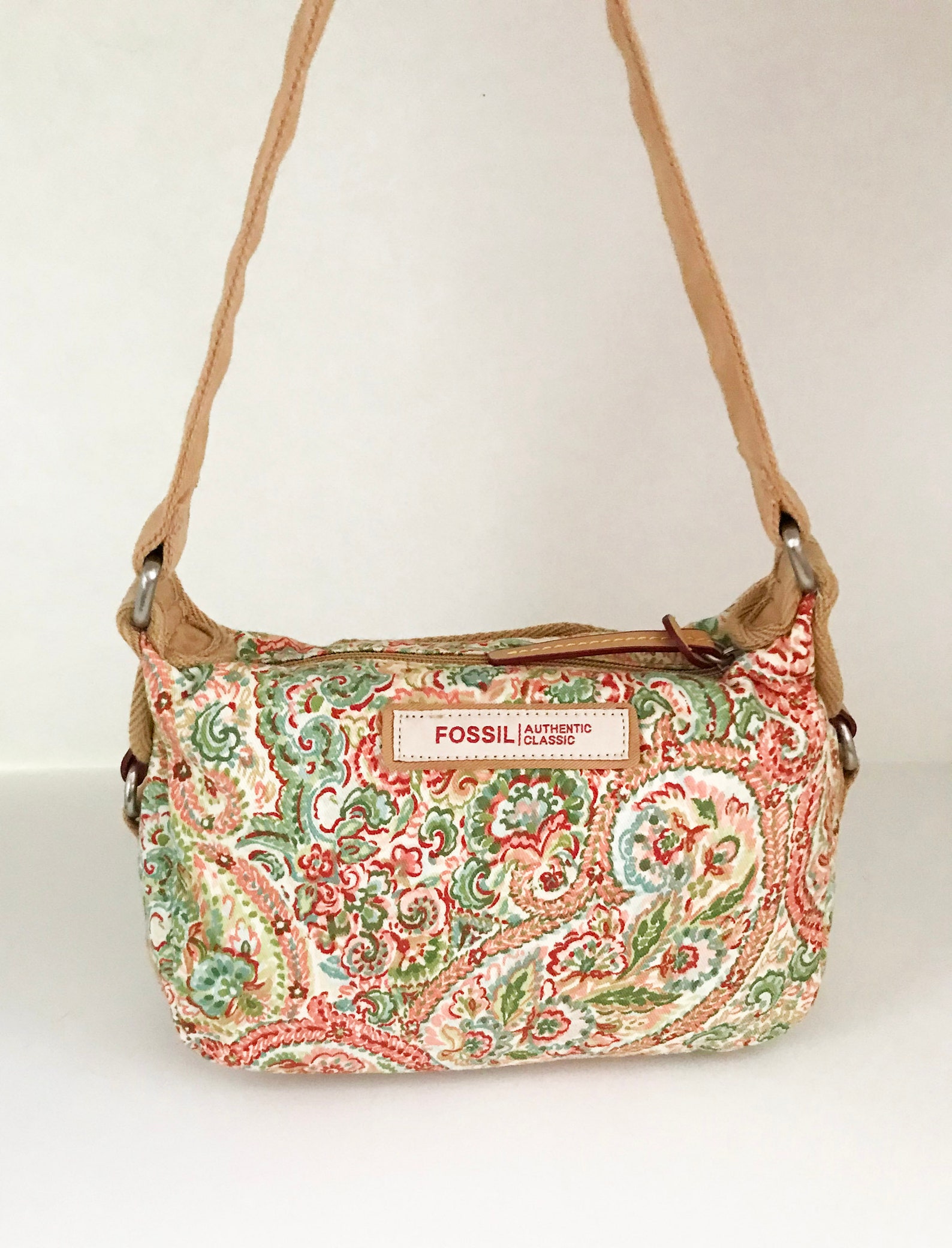 Fossil authentic classic small floral shoulder bag Fossil soft Etsy