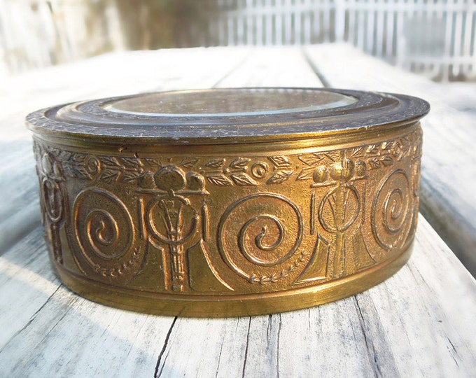 Vintage Brass Trinket Dish or Box Jewelry Box Dressertop Etsy