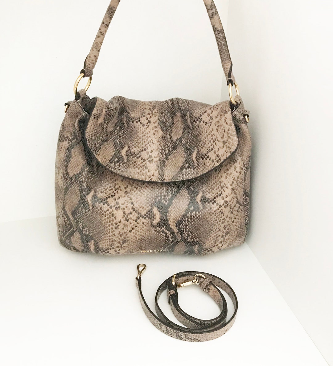 Cole Haan Magnolia Hobo Snake Print Leather Purse Handbag - Etsy