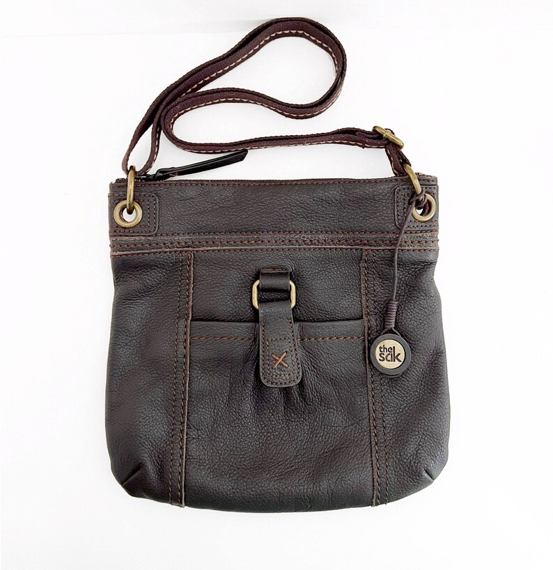 The Sak Kendra Espresso Dark Brown Leather Crossbody Bag Etsy
