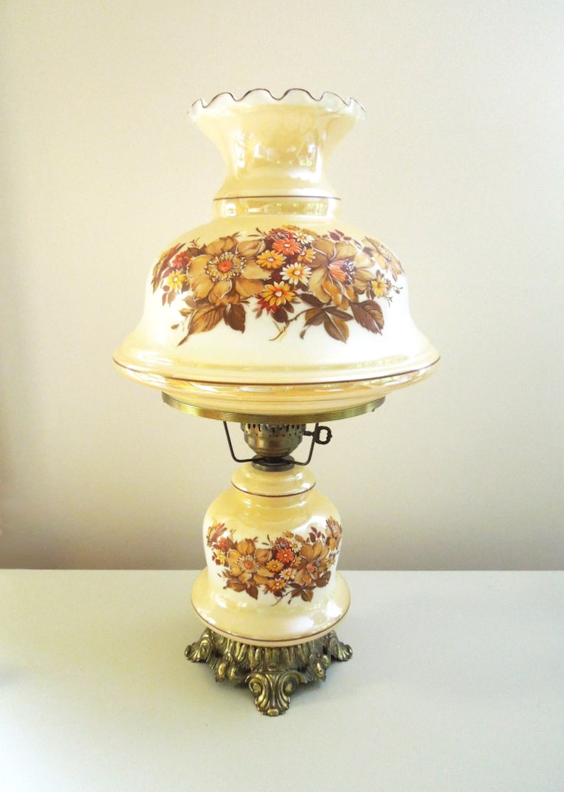 SALE Vintage large hurricane lamp and night light with Etsy