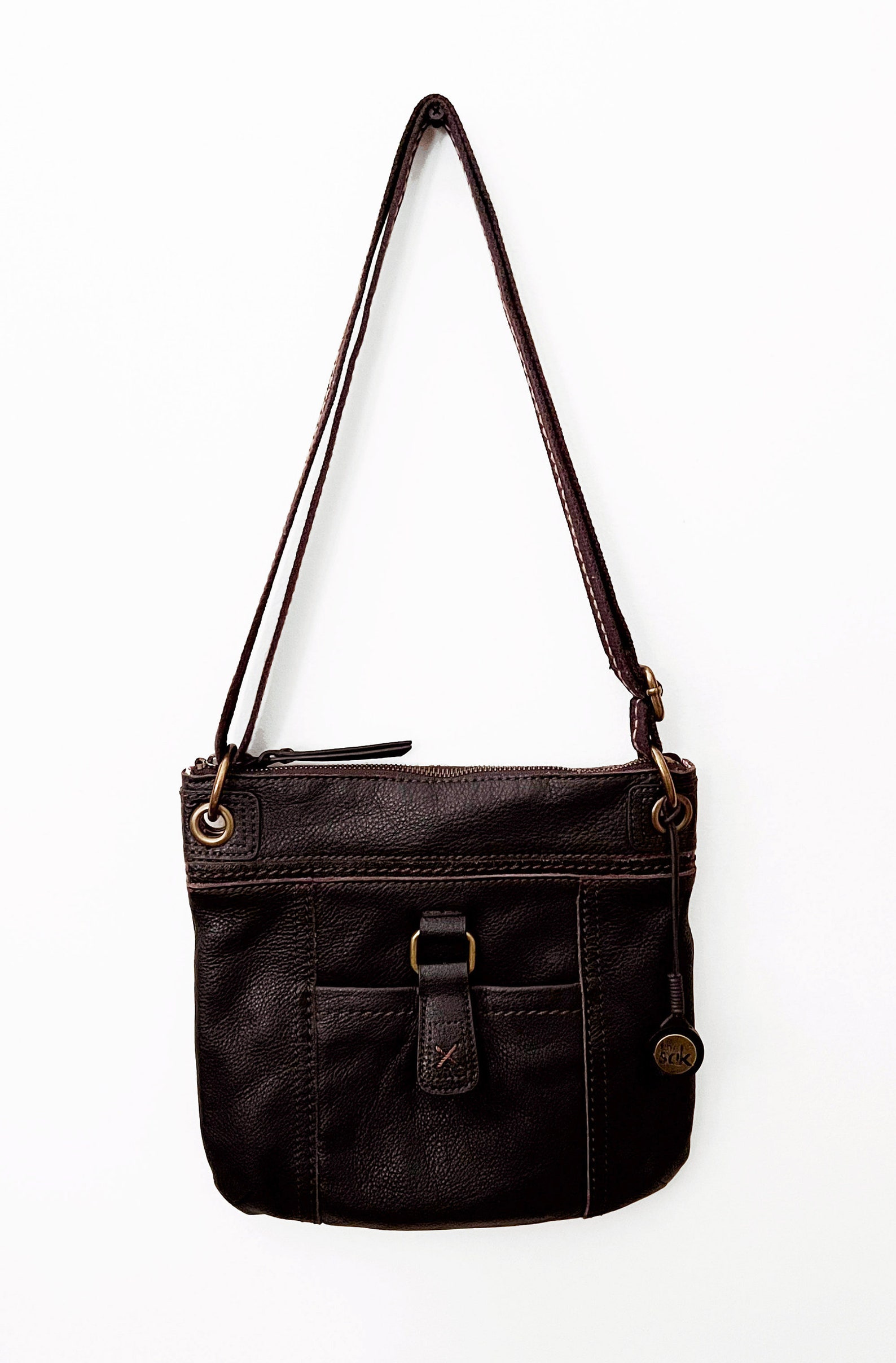 The Sak Kendra Espresso Dark Brown Leather Crossbody Bag Etsy