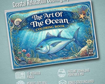 Libro para colorear de animales del océano para adultos: arteterapia relajante con la vida marina costera