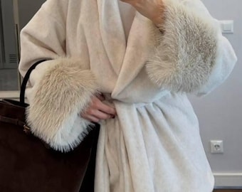 Women’s Insulated Faux Fur Coat | Luxury Eco Winter Outerwear | Warm Oversized Teddy Coat with Belt | Cozy Trend Jacket