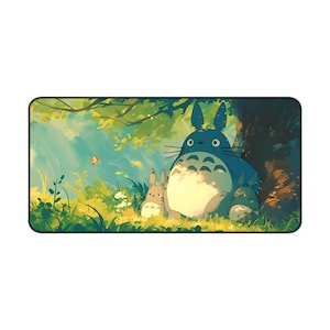 Studio Ghibli Desk Mat | Totoro Mouse Pad, Kawaii Green Desk Decor, XL Anime Desk Mat, Extended Mousepad, Cozyscape Aesthetic Gaming Surface image 9